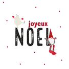 Joyeux Noël minimaliste avec ours et lutin